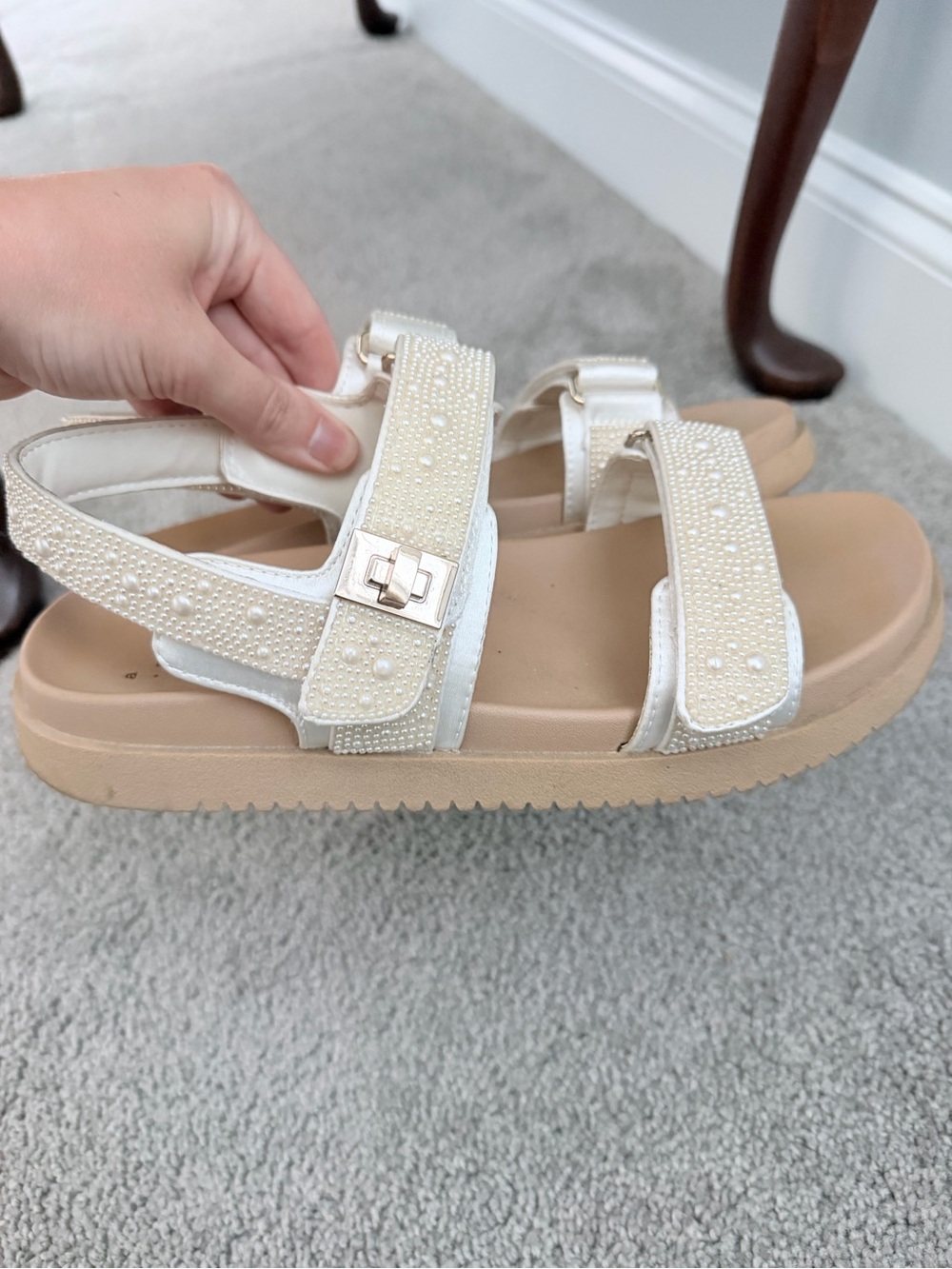 A New Day Embellished Strapped Sandals, Neutral/ Tan, Women’s 8.5